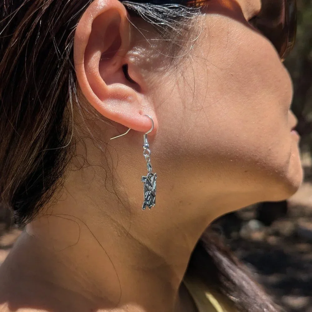 Handcrafted Navajo Turtle Overlay Dangle Earrings Native American Jewelry***‎